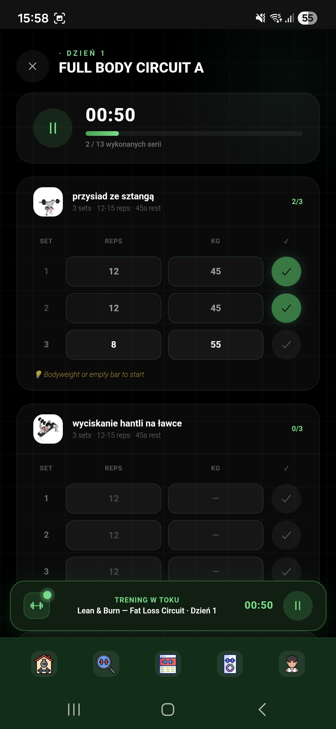 Custom workout routines